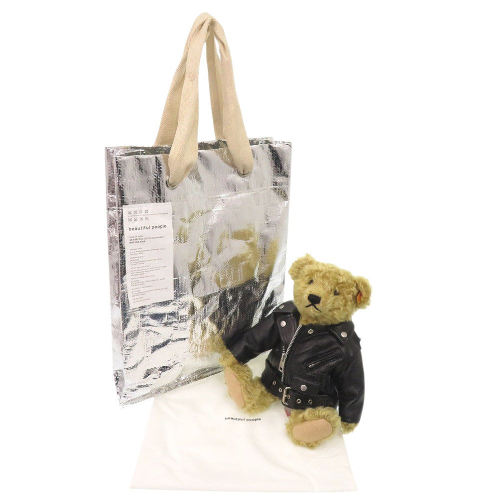 新品同様 ビューティフルピープル steiff ライダース ベア ウォレット モヘア/シープレザー ライトブラウン ぬいぐるみ 1564【中古】beautiful people