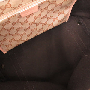 美品 グッチ GGクリスタル 141470 コーティングキャンバス ピンク ハンドバッグ 1635【中古】GUCCI