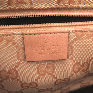 美品 グッチ GGクリスタル 141470 コーティングキャンバス ピンク ハンドバッグ 1635【中古】GUCCI