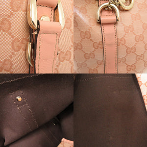 美品 グッチ GGクリスタル 141470 コーティングキャンバス ピンク ハンドバッグ 1635【中古】GUCCI