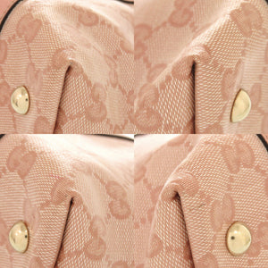 美品 グッチ GGクリスタル 141470 コーティングキャンバス ピンク ハンドバッグ 1635【中古】GUCCI