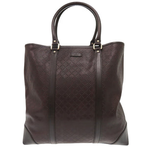 美品 グッチ ディアマンテ 223668 レザー ダークブラウン トートバッグ ビジネスバッグ 1636【中古】GUCCI メンズ