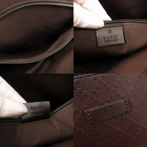 美品 グッチ ディアマンテ 223668 レザー ダークブラウン トートバッグ ビジネスバッグ 1636【中古】GUCCI メンズ
