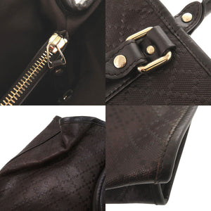 美品 グッチ ディアマンテ 223668 レザー ダークブラウン トートバッグ ビジネスバッグ 1636【中古】GUCCI メンズ