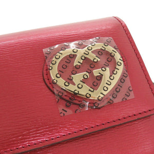 未使用品 グッチ ラブリーハート 245728 パテントレザー レッド 長財布 1652【中古】GUCCI