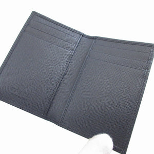 未使用 プラダ 三角プレート 2MC101 サフィアーノレザー ネイビー 紺 カードケース 1654【中古】PRADA