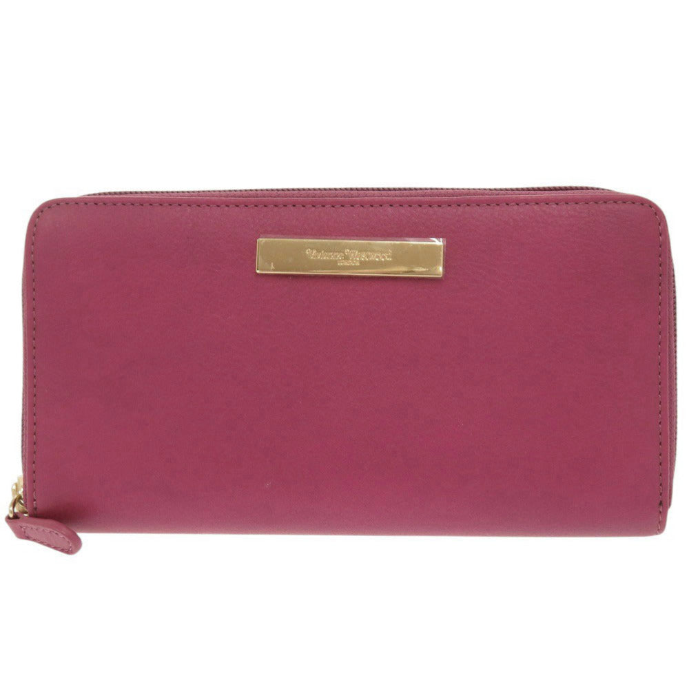未使用品 ヴィヴィアンウエストウッド MADDOX 214 フューシャ ラウンドファスナー 長財布 1655【中古】Vivienne Westwood