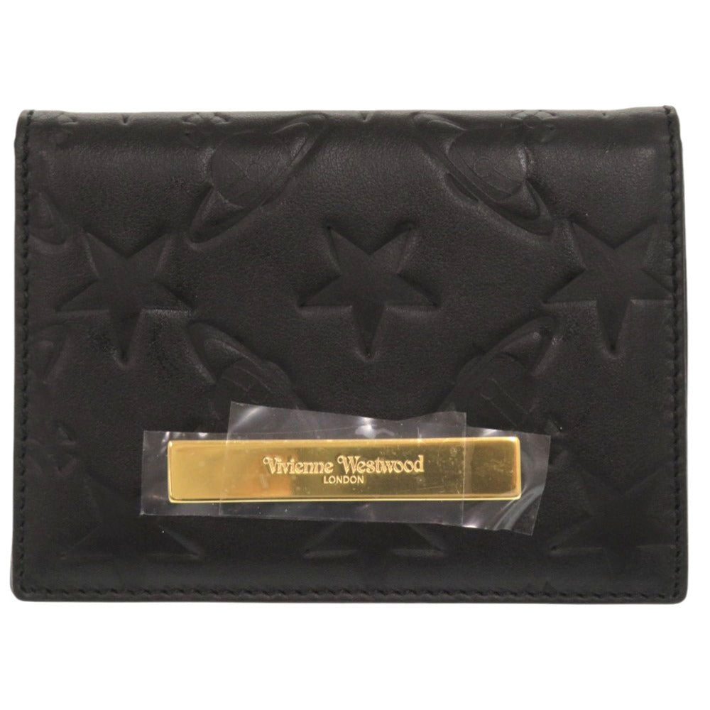 未使用品 ヴィヴィアンウエストウッド スター オーブ レザー ブラック カードケース パスケース 黒 1656【中古】Vivienne Westwood