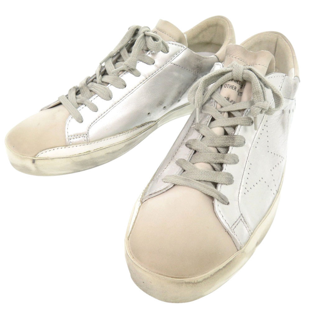 未使用品 ゴールデングース SUPERSTAR スーパースター G32MS590.E68 サイズ41 レザー シルバー スニーカー 1660【中古】GOLDEN GOOSE メンズ