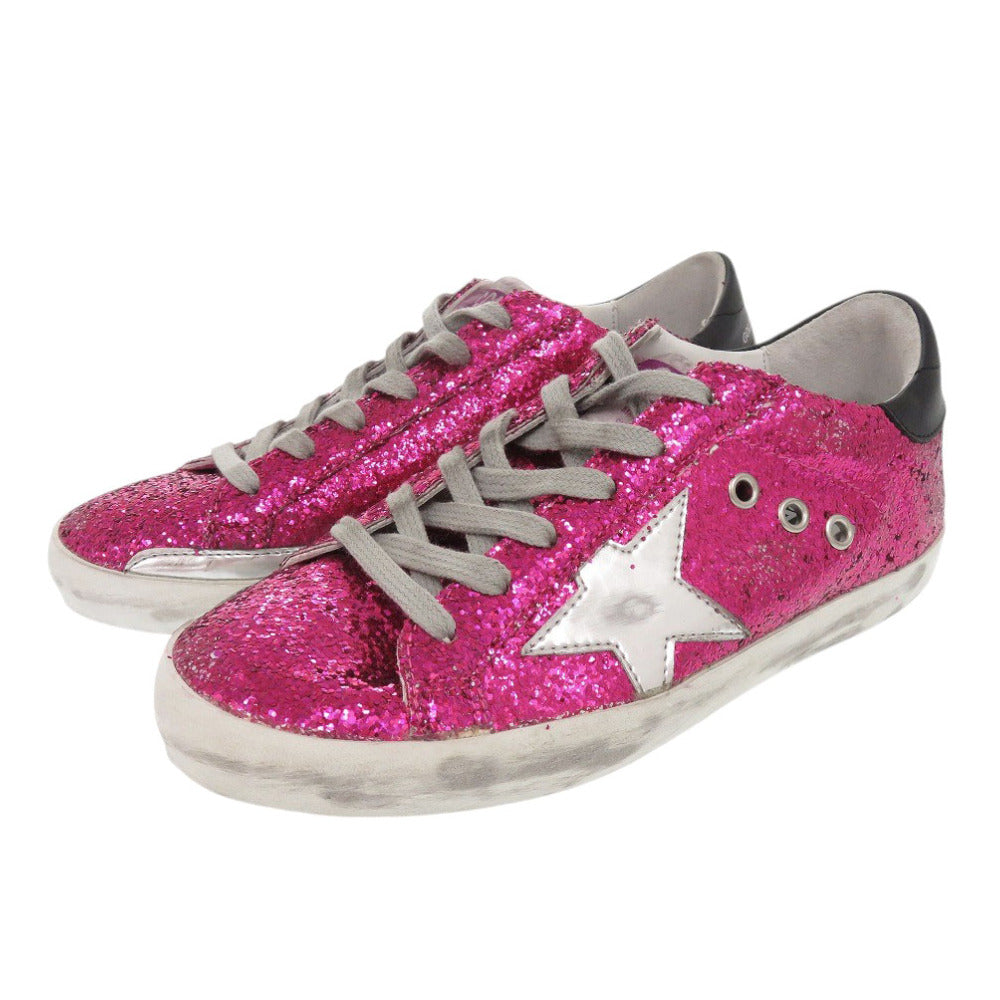 未使用 ゴールデングース スーパースター グリッター G32WS590.G45 サイズ36 レザー ピンク スニーカー 1663【中古】GOLDEN GOOSE