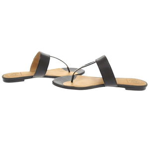新品同様 トリーバーチ KIRA THONG SANDAL 55263 サイズ7 レザー ブラック サンダル 黒 1666【中古】Tory Burch