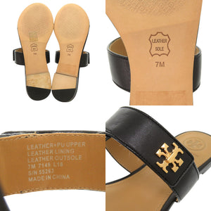 新品同様 トリーバーチ KIRA THONG SANDAL 55263 サイズ7 レザー ブラック サンダル 黒 1666【中古】Tory Burch