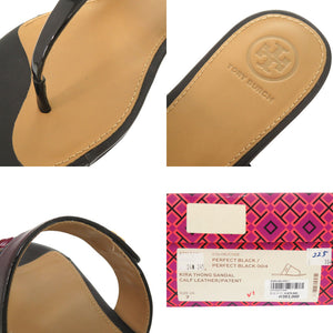新品同様 トリーバーチ KIRA THONG SANDAL 55263 サイズ7 レザー ブラック サンダル 黒 1666【中古】Tory Burch