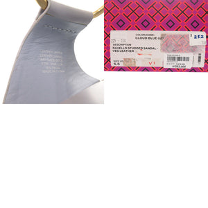 未使用 トリーバーチ Ravello ラヴェッロ スタッズ サンダル 55448 023 レザー クラウドブルー 1667【中古】Tory Burch
