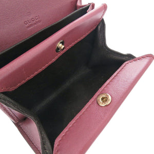 美品 グッチ マイクログッチシマ 295385 456085 パテントレザー ピンク コインケース 1670【中古】GUCCI