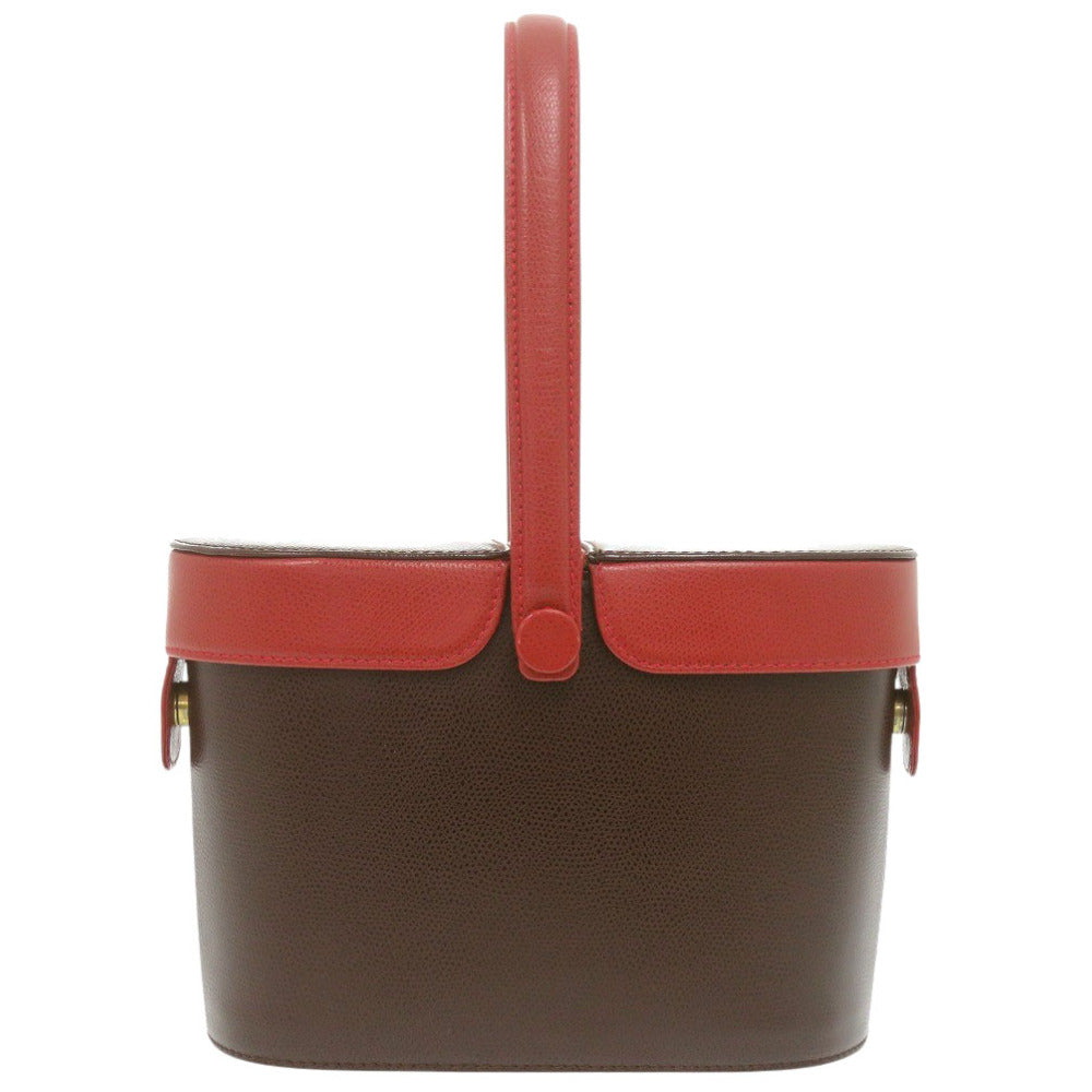 美品 バリー バニティ アクセサリーポーチ レザー ブラウン/レッド ハンドバッグ 茶/赤 1678【中古】BALLY