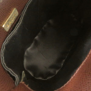 美品 バリー バニティ アクセサリーポーチ レザー ブラウン/レッド ハンドバッグ 茶/赤 1678【中古】BALLY