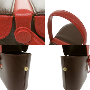美品 バリー バニティ アクセサリーポーチ レザー ブラウン/レッド ハンドバッグ 茶/赤 1678【中古】BALLY