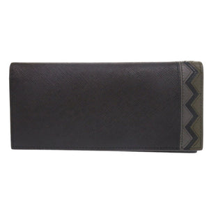 新品同様 プラダ サフィアーノ 2MV836 二つ折り長財布 レザー ブラック ミメティック 黒 1689【中古】PRADA