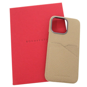 新品同様 ボナベンチュラ iPhone 15 pro max用 バックカバーケース ボッタラートレザー グレージュ iPhoneケース スマホケース 1703【中古】BONAVENTURA