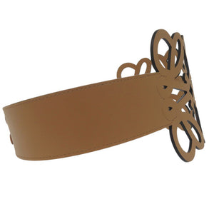 新品同様 ロエベ アナグラム Anagram ウエストベルト カットアウト レザー ブラウン 1704【中古】LOEWE