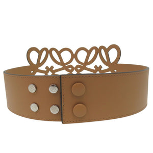 新品同様 ロエベ アナグラム Anagram ウエストベルト カットアウト レザー ブラウン 1704【中古】LOEWE