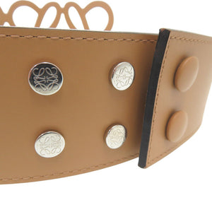 新品同様 ロエベ アナグラム Anagram ウエストベルト カットアウト レザー ブラウン 1704【中古】LOEWE