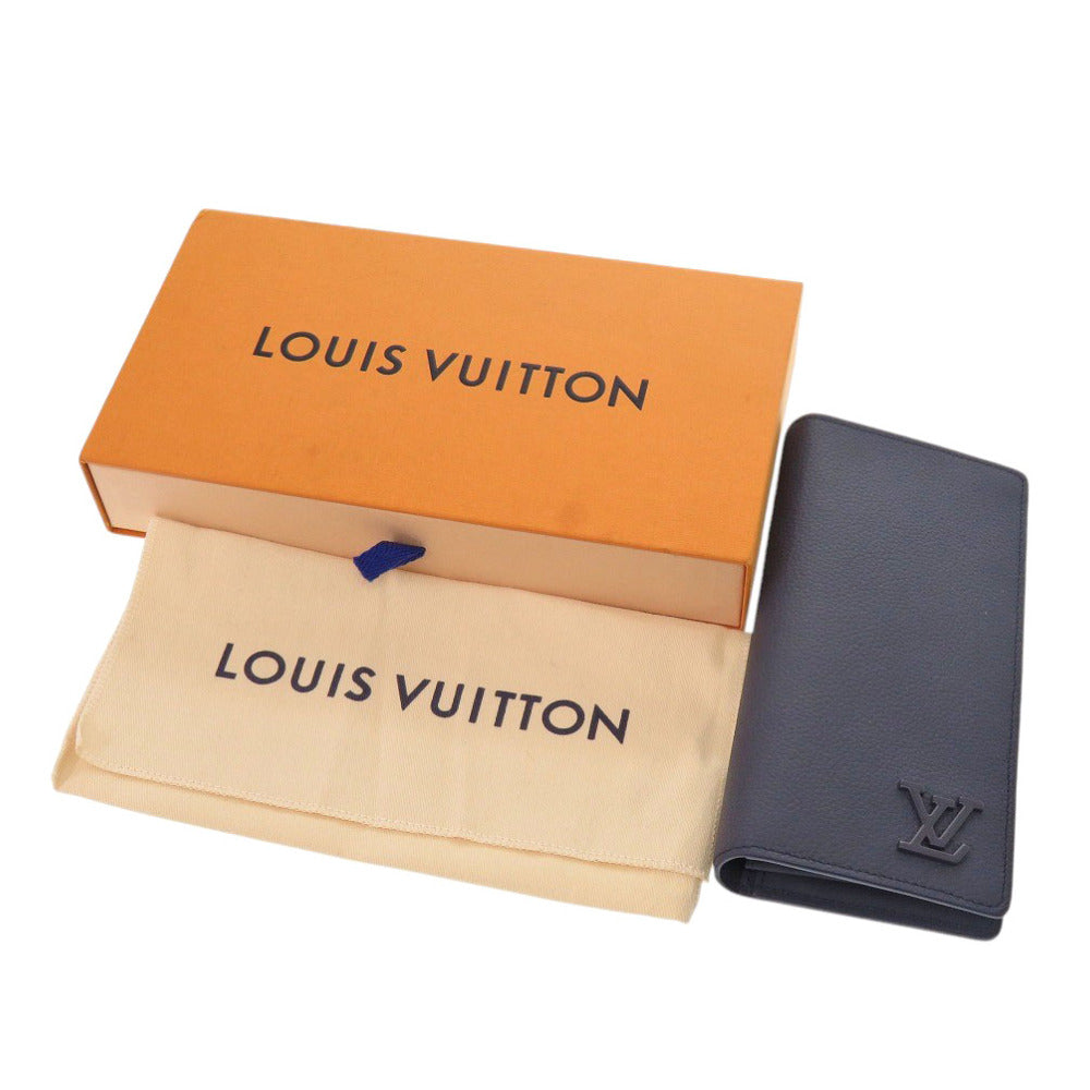 美品 ルイ ヴィトン ポルトフォイユ プラザ M81810 アエログラム マリーヌ ネイビー 長財布 LV 1709【中古】LOUIS VUITTON