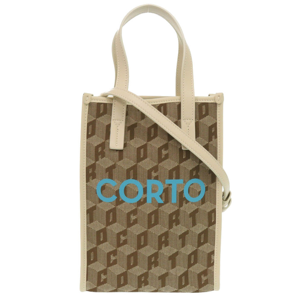 美品 コルトモルテド 2WAY キャンバス ブラウン ハンドバッグ 茶 1716【中古】CORTO MOLTEDO