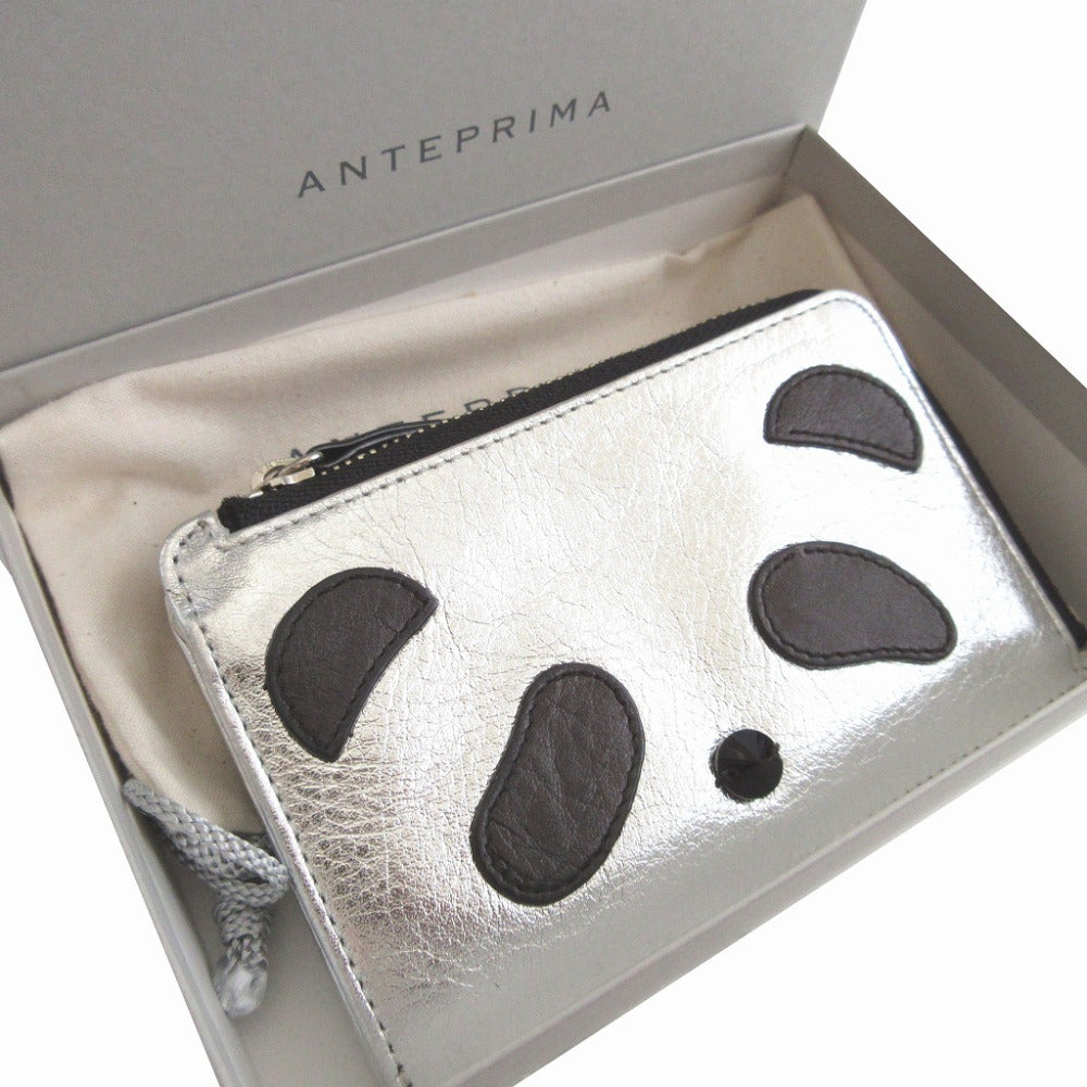 新品同様 アンテプリマ パンダ レザー シルバー カードケース コインケース フラグメントケース 1724【中古】ANTEPRIMA