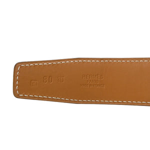 エルメス エブリンベルト ヴォーエプソン シャモニー シルバー金具 サイズ80 K刻印 ブルー ベルト 1728【中古】HERMES