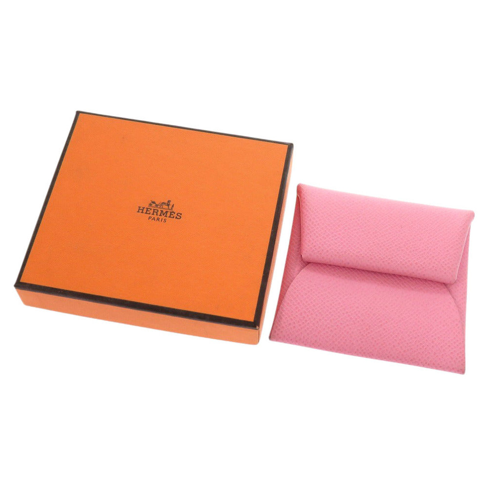 美品 エルメス バスティア ヴォーエプソン ピンク Y刻印(2020年製) コインケース 1729【中古】HERMES