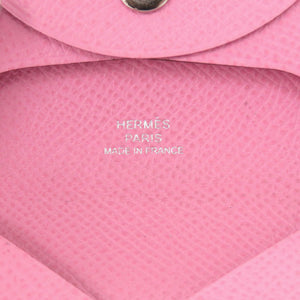美品 エルメス バスティア ヴォーエプソン ピンク Y刻印(2020年製) コインケース 1729【中古】HERMES
