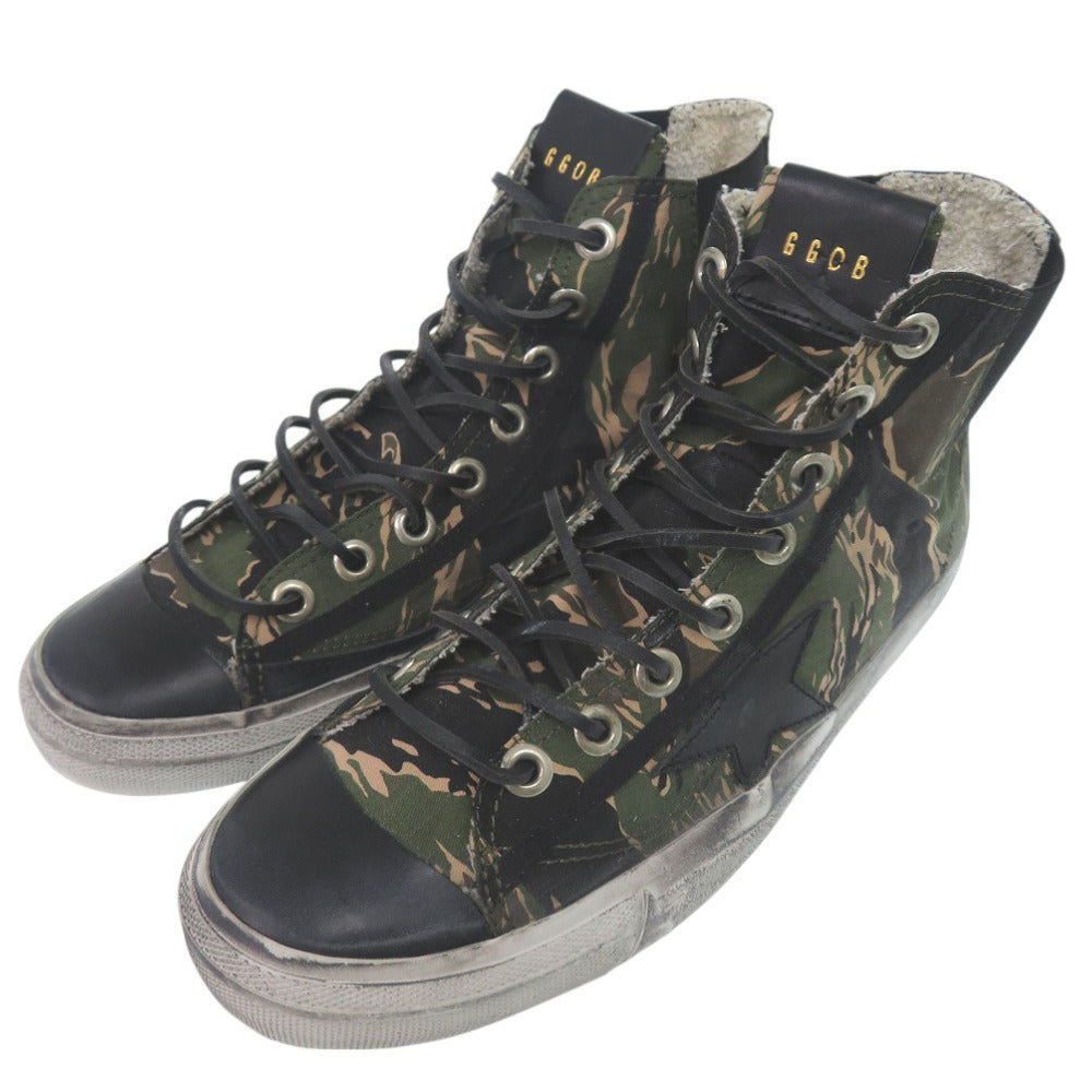 未使用品 ゴールデングース V-STAR スニーカー G26U638.C7 迷彩 カモフラ レザー コットン マルチカラー メンズ 1735【中古】GOLDEN GOOSE