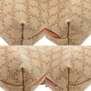 セリーヌ マカダム PVC/レザー ベージュ ショルダーバッグ 0023【中古】CELINE