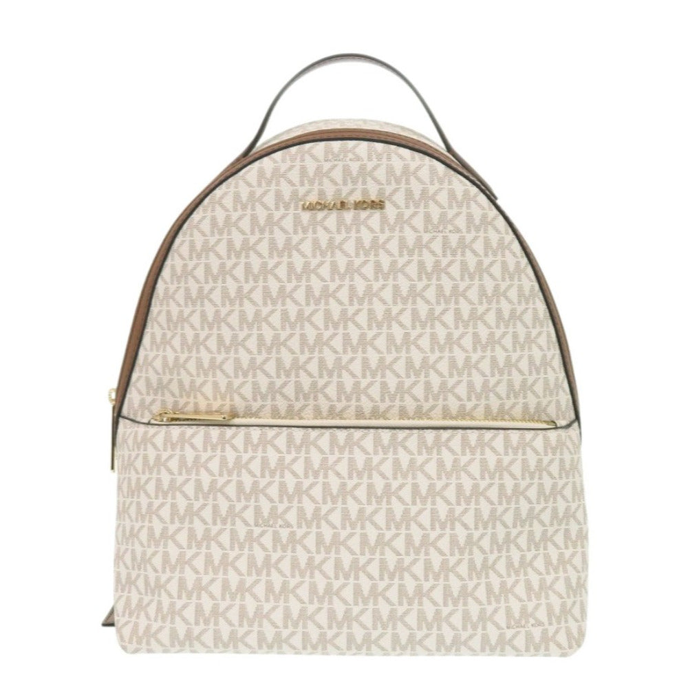 未使用 マイケルコース SHEILA フロントポケット バックパック MKシグネチャー 35F3G6HB6B150 コーテッドキャンバス バニラ リュック ブラウン 0025【中古】Michael Kors