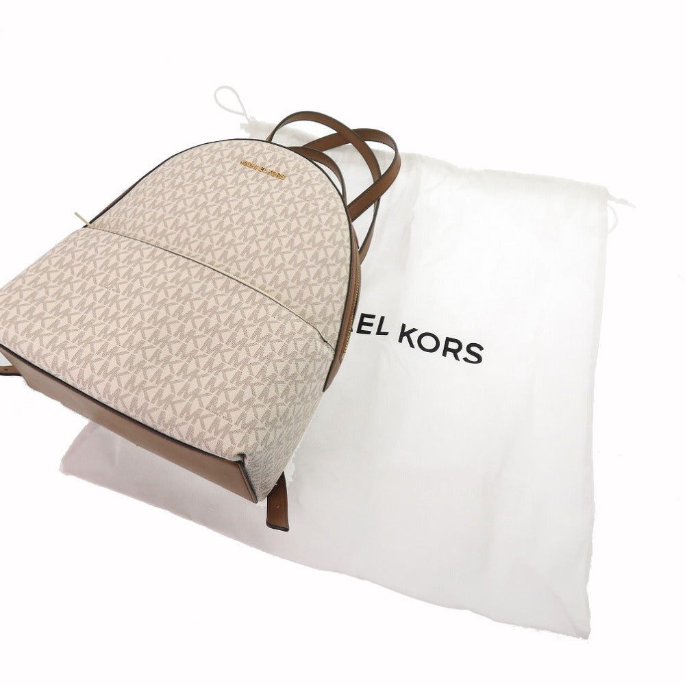 未使用 マイケルコース SHEILA フロントポケット バックパック MKシグネチャー 35F3G6HB6B150 コーテッドキャンバス バニラ リュック ブラウン 0025【中古】Michael Kors