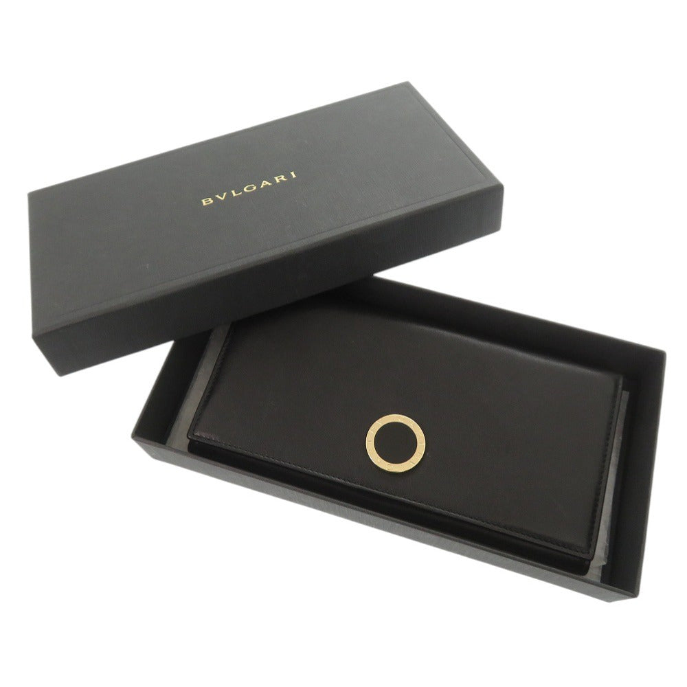 美品 ブルガリ コローレ 32403 レザー ブラック 長財布 二つ折り長財布 黒 0026【中古】BVLGARI