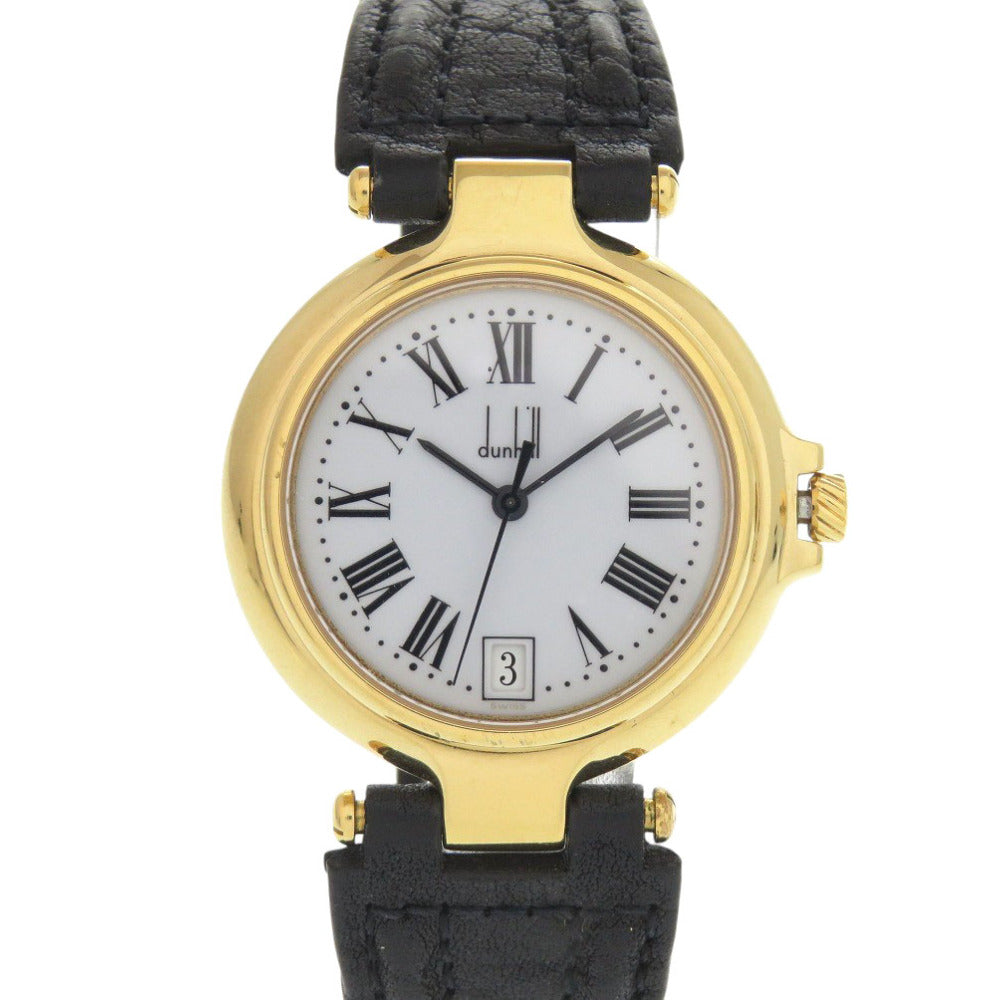 ダンヒル ミレニアム SS レザー ホワイト クオーツ 腕時計 0027【中古】Dunhill