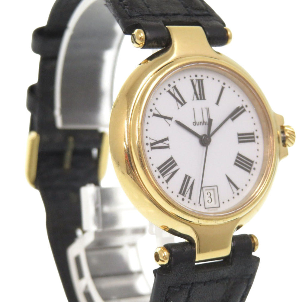 ダンヒル ミレニアム SS レザー ホワイト クオーツ 腕時計 0027【中古】Dunhill