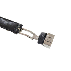 グッチ 3600L SS エナメル ブラック シルバー クオーツ 腕時計 0031【中古】GUCCI