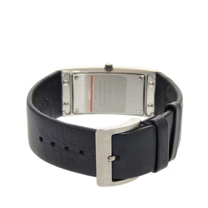 美品 グッチ 2400L SS レザー ブラック シルバー クオーツ 腕時計 0032【中古】GUCCI