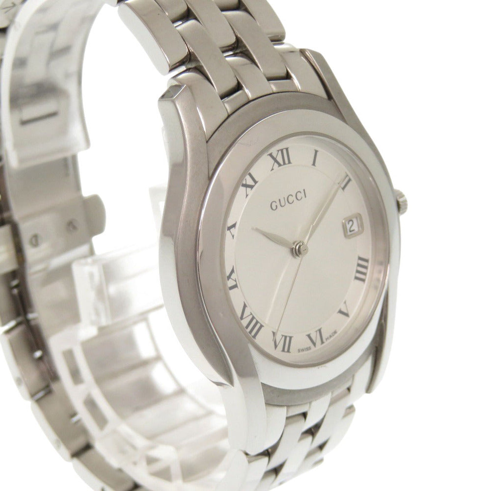 美品 グッチ Gクラス デイト 5500M SS シルバー クオーツ 腕時計 0033【中古】GUCCI