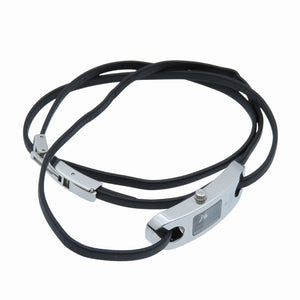 新品同様 グッチ 6100L クオーツ 腕時計 SS/レザー ブラック 黒文字盤 0035【中古】GUCCI レディース