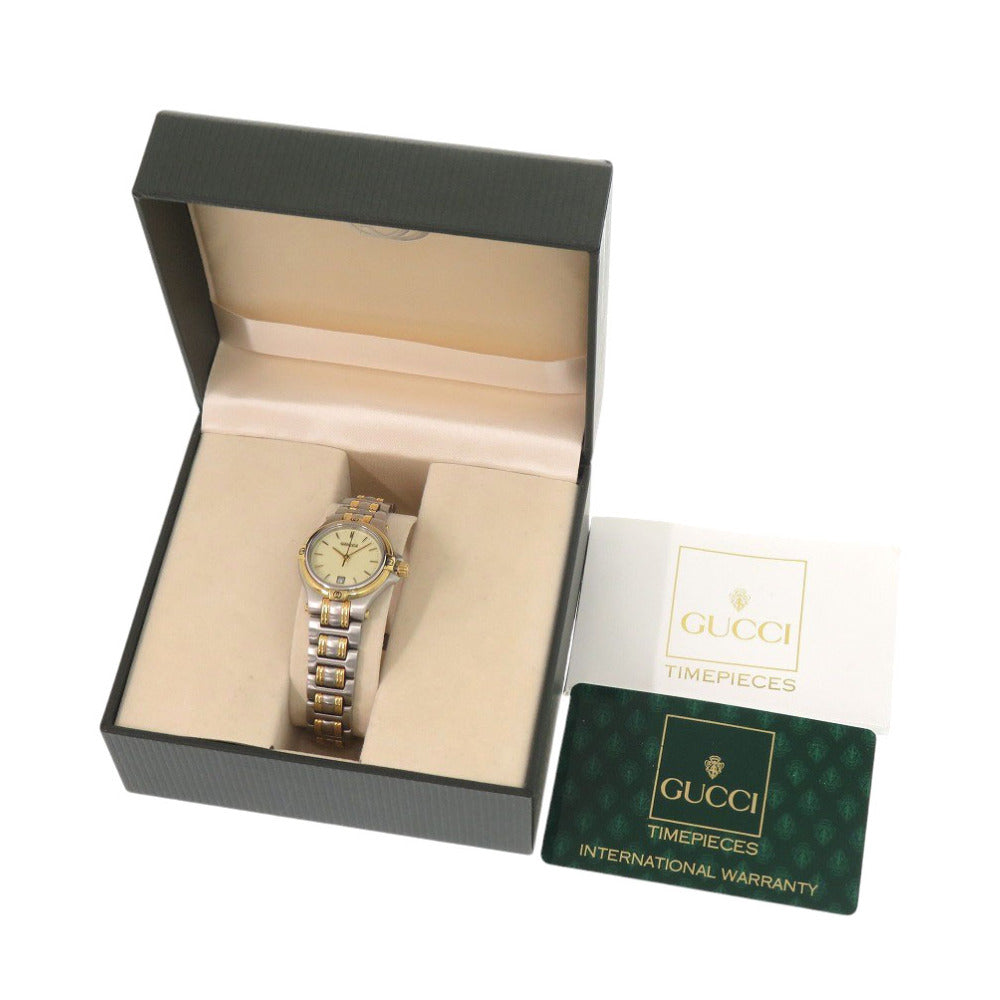 グッチ デイト 9040L SS アイボリー クオーツ 腕時計 0036【中古】GUCCI