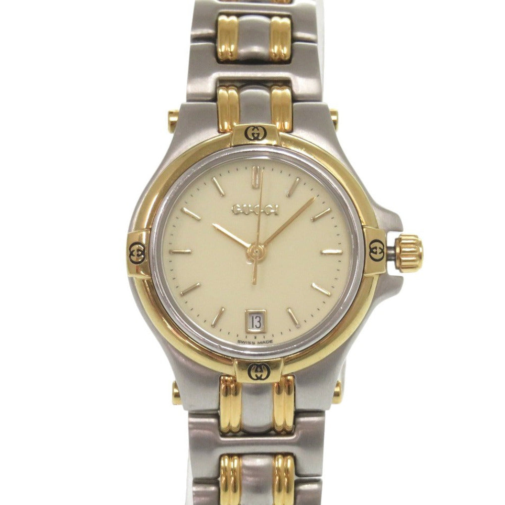 グッチ デイト 9040L SS アイボリー クオーツ 腕時計 0036【中古】GUCCI