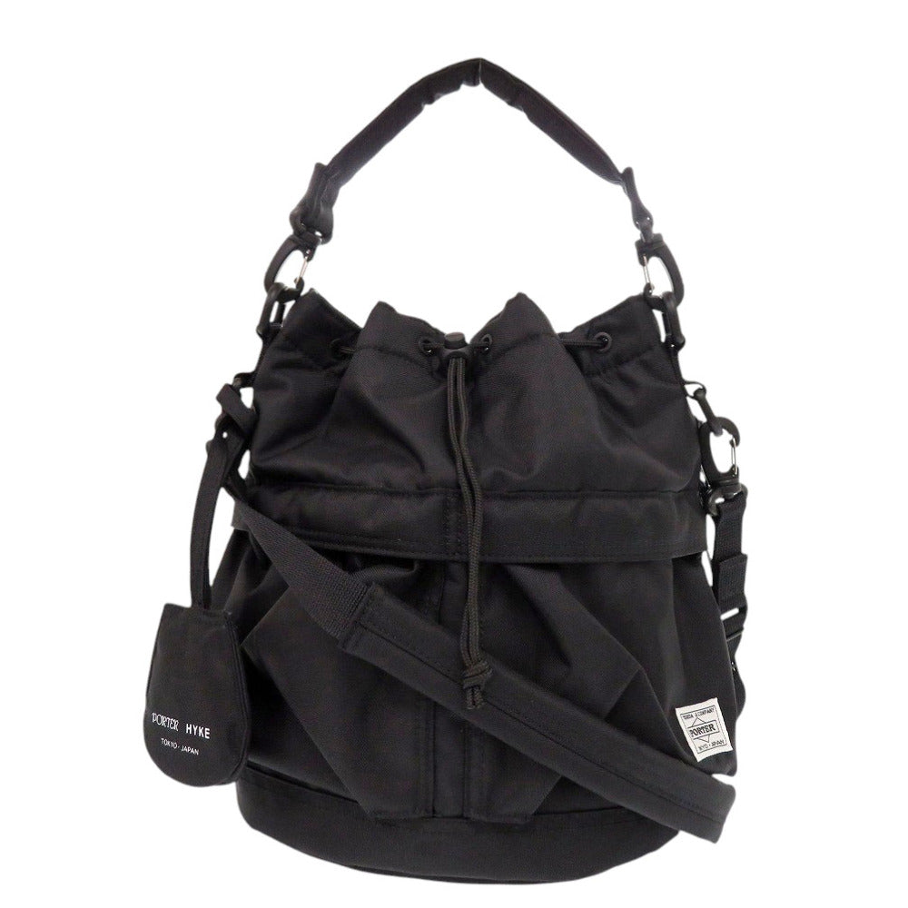 未使用 ポーター HYKE x PORTER ポーター×ハイク 2way tool bag コラボ ナイロン ブラック ハンドバッグ 黒 0063【中古】PORTER