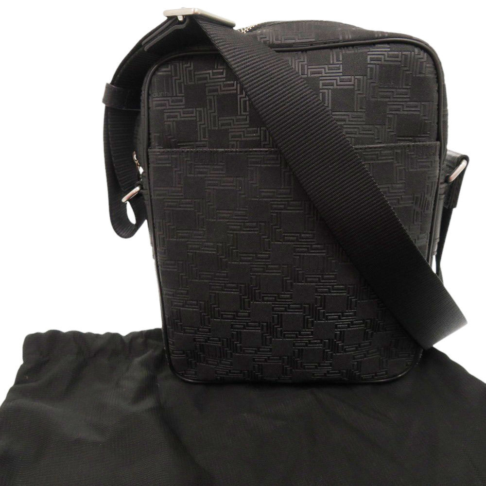 新品同様 ダンヒル D-EIGHT ディーエイト L3LH61A PVC レザー ブラック ショルダーバッグ 斜め掛け 黒 0072【中古】Dunhill メンズ