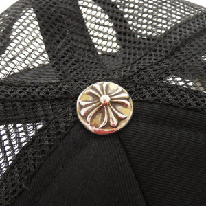 美品 クロムハーツ トラッカーキャップ CHパッチクロスボール付メッシュキャップ コットン ブラック 帽子 キャップ 0093【中古】CHROME HEARTS メンズ