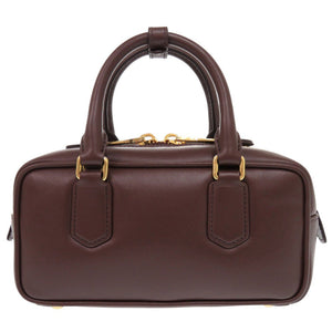 新品同様 ミュウミュウ アルカディ 5BB142 レザー ブラウン 2WAY ハンドバッグ ショルダーバッグ 0142【中古】MIUMIU